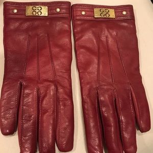 Coach Red Leather Gloves never worn. Size 6 1/2